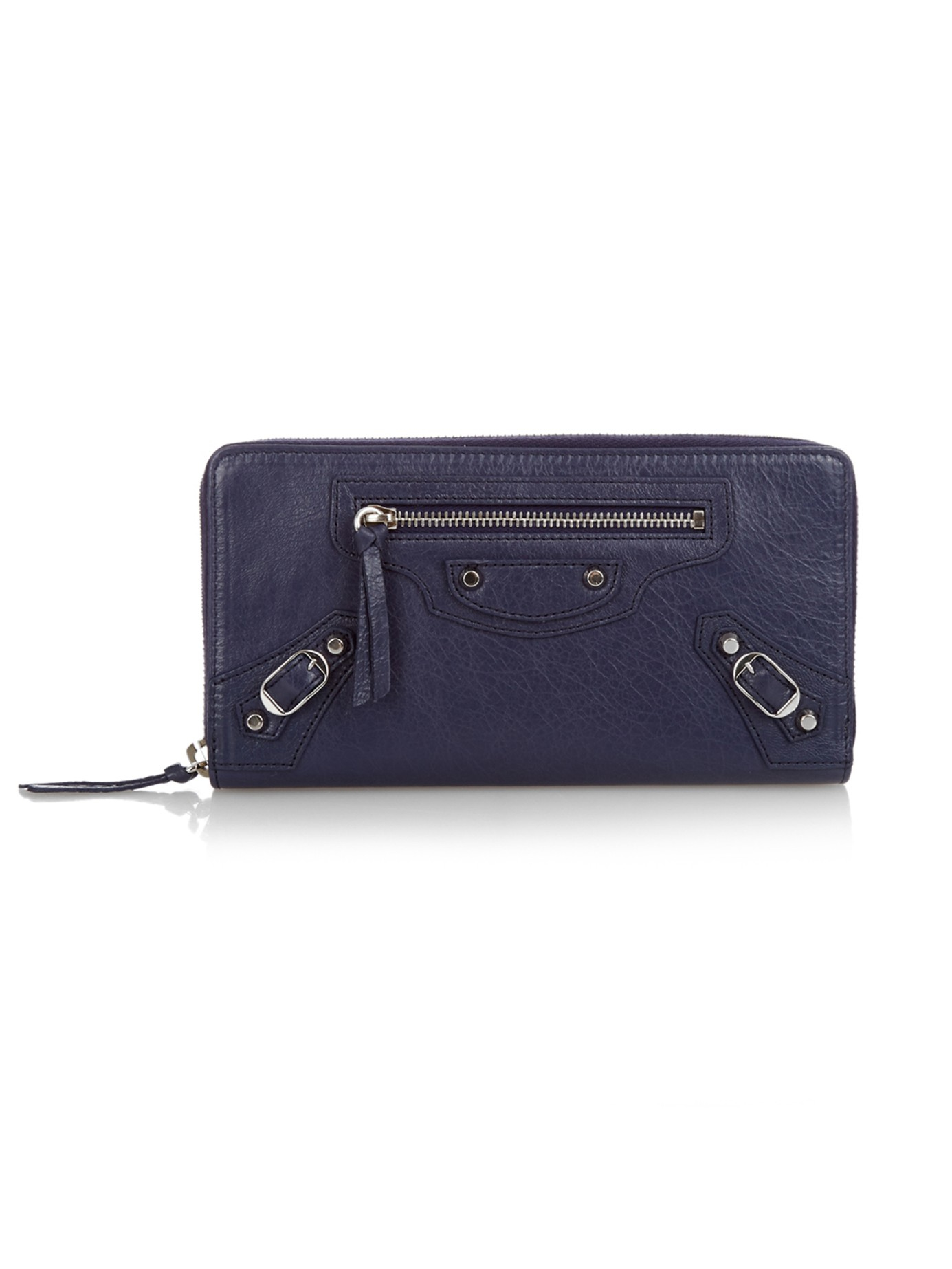 Balenciaga Classic Zip-around Leather Wallet in Navy (Blue) | Lyst