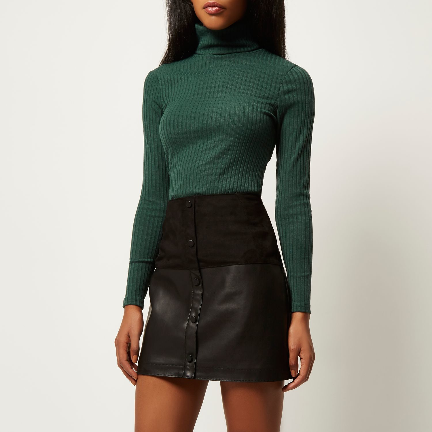 dark green polo neck