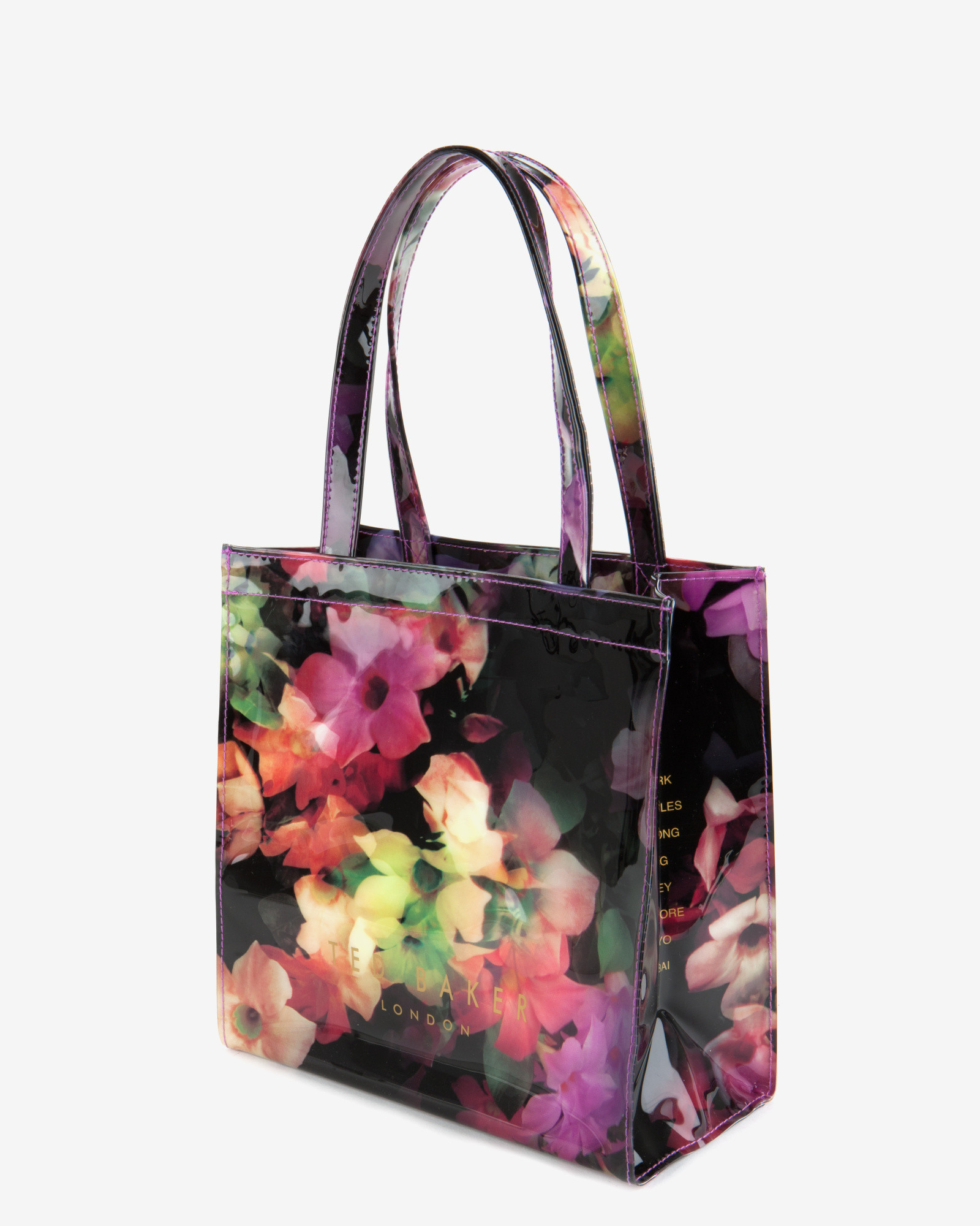 Ted Baker Small Cascading Floral Shopper Bag in Black | Lyst