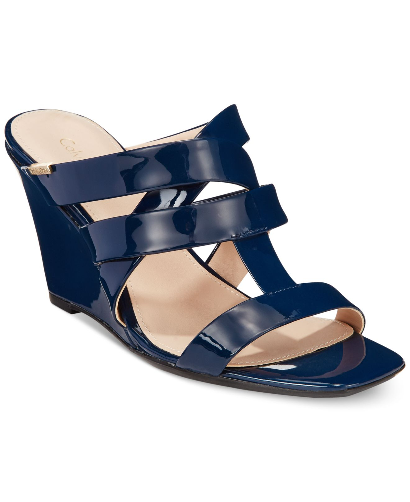 Calvin Klein Women's Nona Wedge Sandals in Blue | Lyst