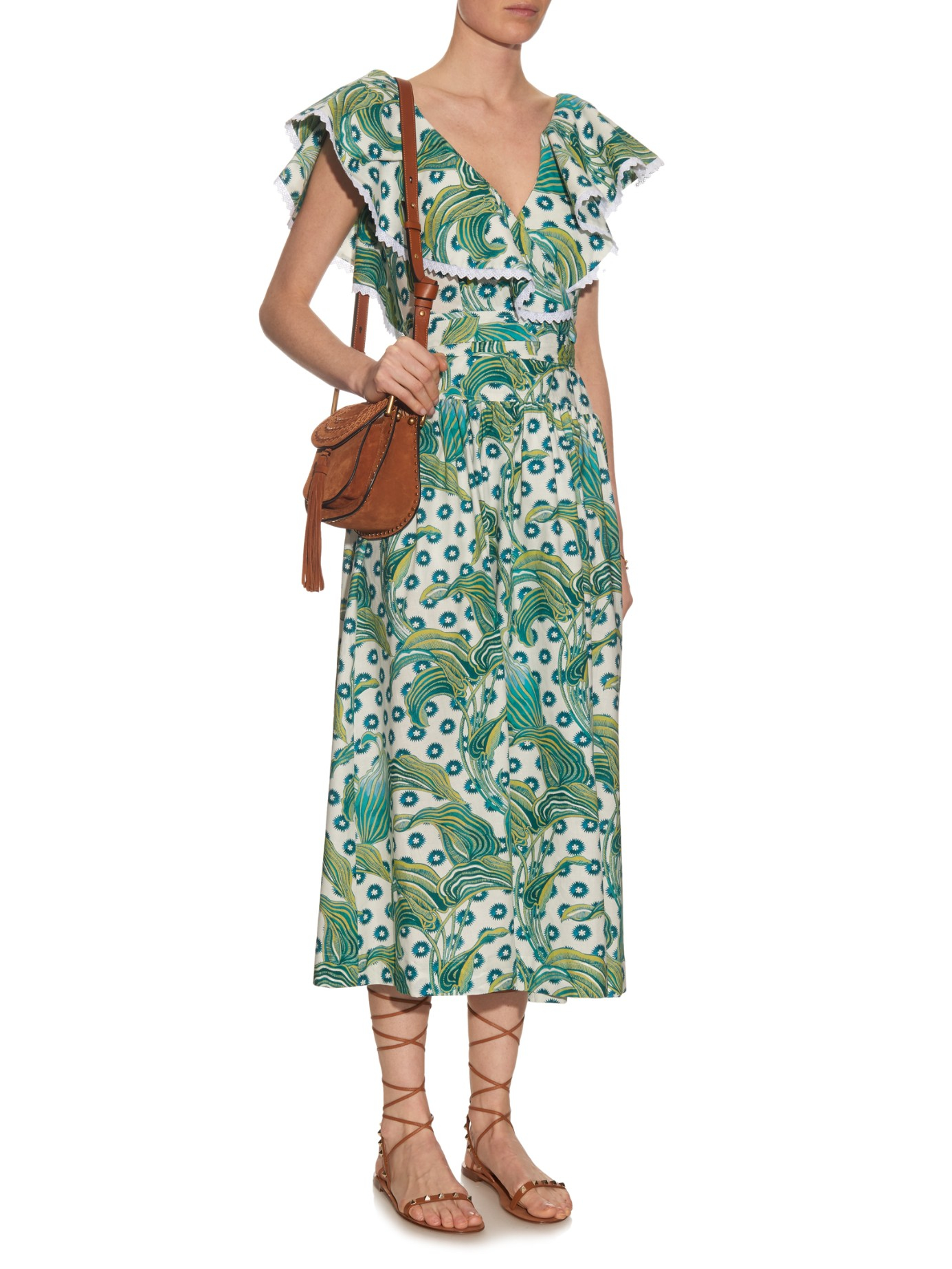 cotton midi wrap dress