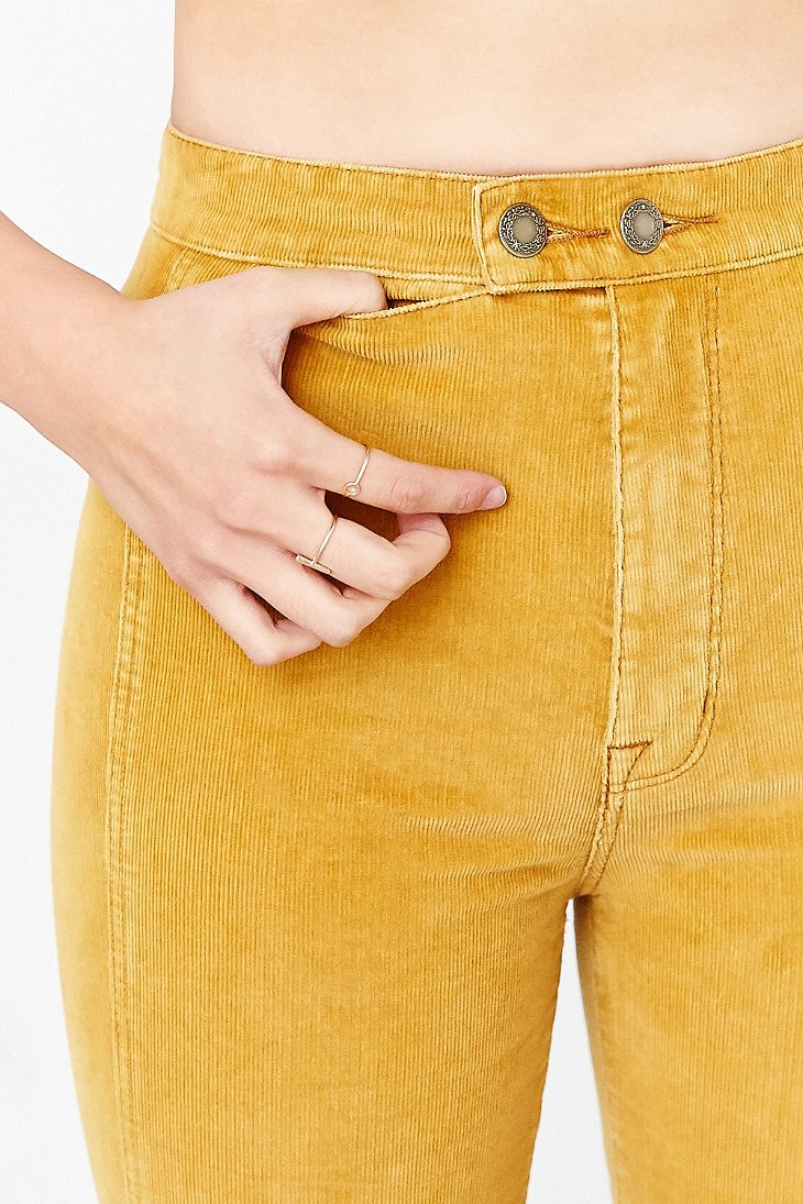 BDG Farrah Corduroy Flare Pant - Gold in Orange - Lyst