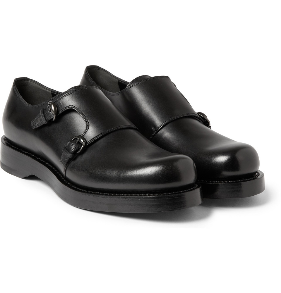 Lyst - Gucci Leather Double Monk-Strap Shoes in Black for Men