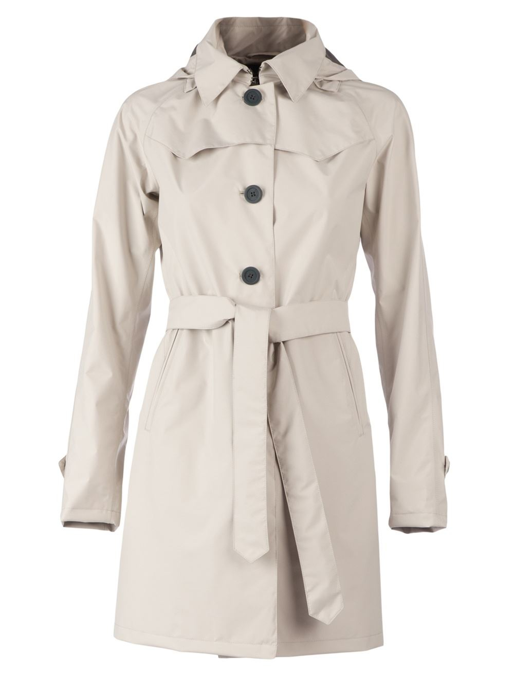 Herno Belted Trench Coat in Gray (grey) | Lyst