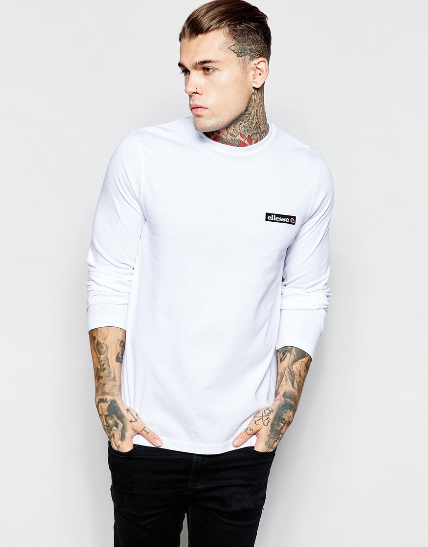 Lyst - Ellesse Long Sleeve T-shirt With Back Logo Print in White for Men