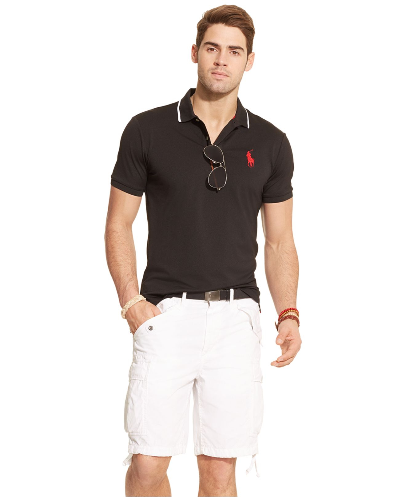 white and black polo