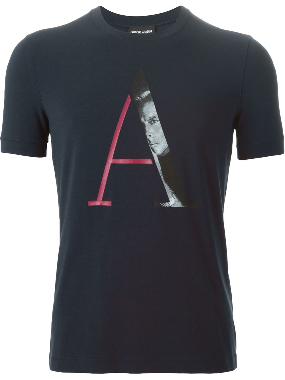 armani LogoPrint Jersey TShirt in Blue for Men Lyst