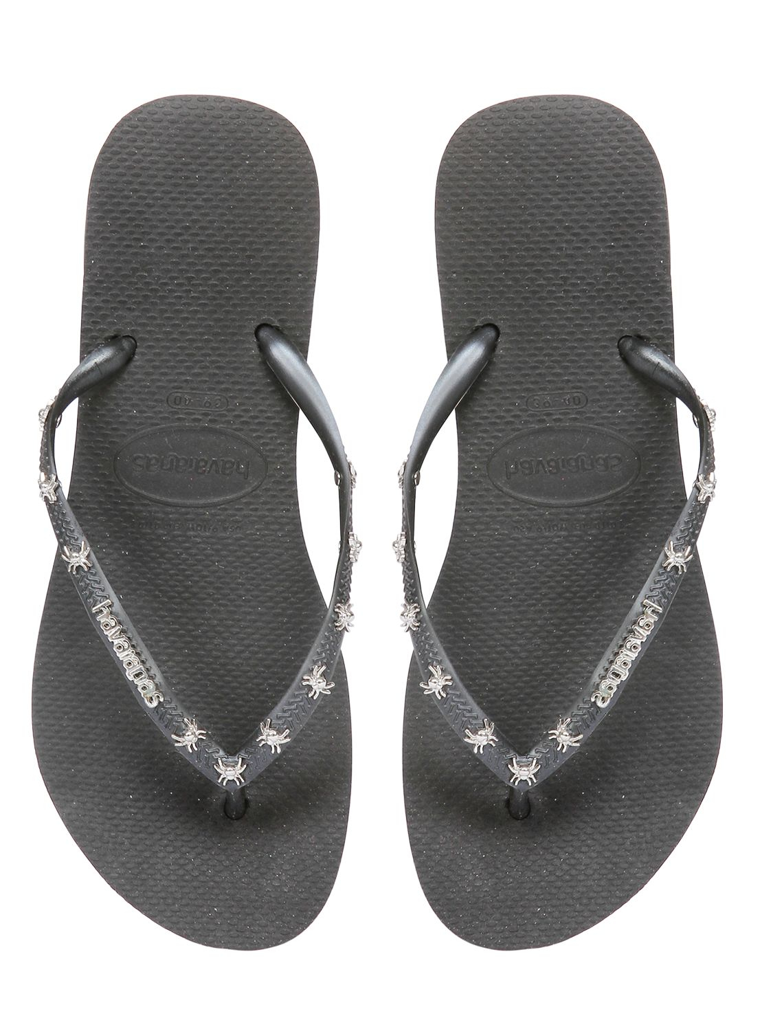 Havaianas Slim Spider Pins Rubber Flip Flops in Black - Lyst