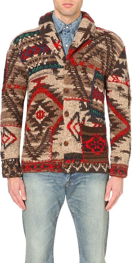 Ralph Lauren Aztec-print Knitted Cardigan for Men | Lyst UK