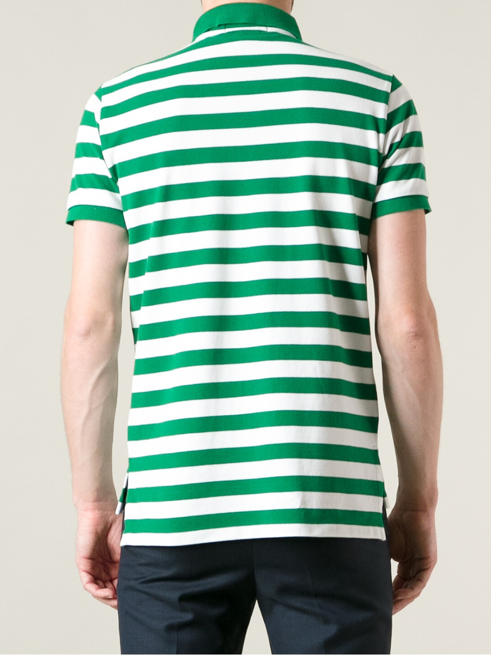 Polo Ralph Lauren Striped Polo Shirt in Green for Men | Lyst UK