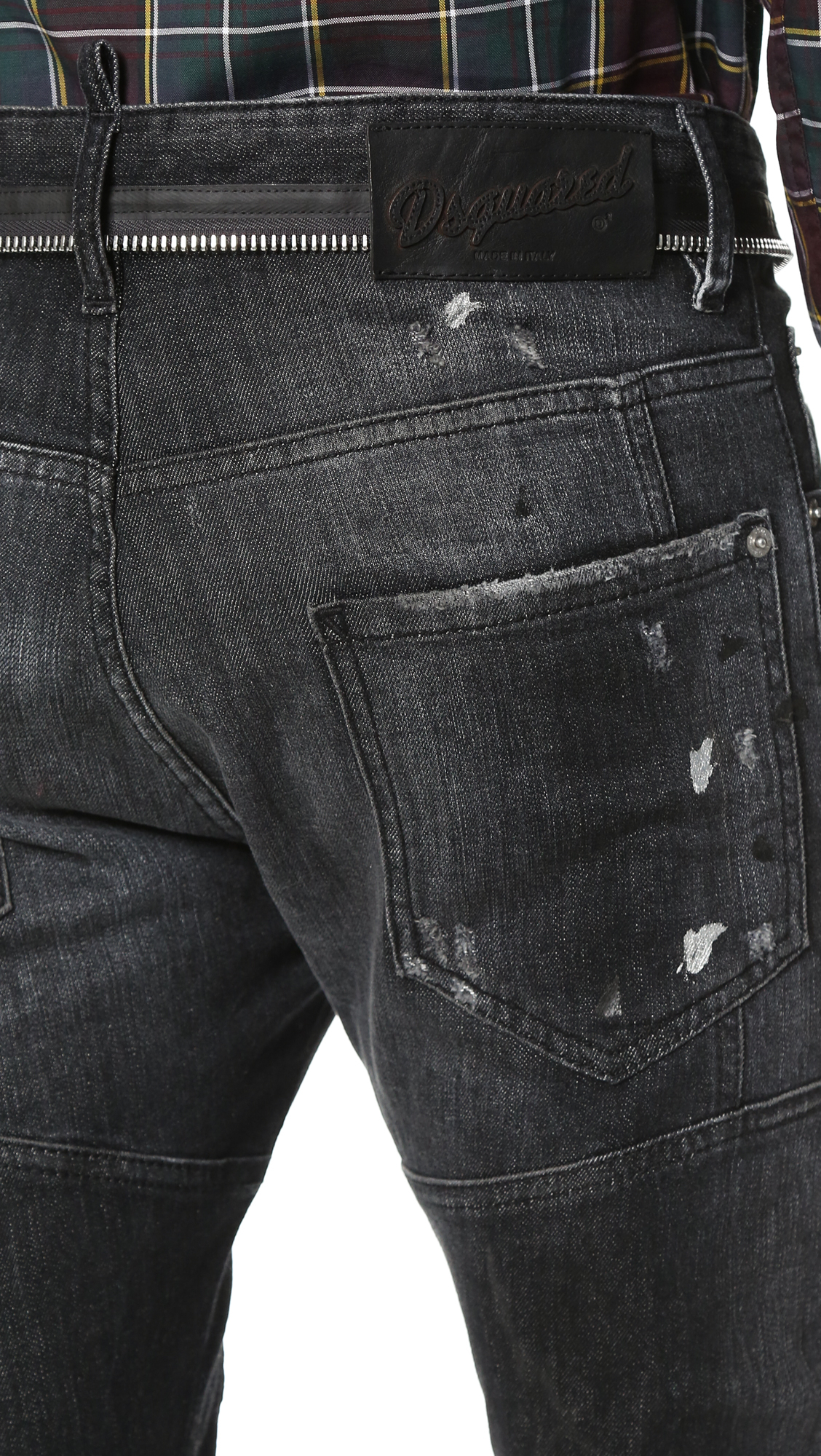 dsquared tidy biker jeans black