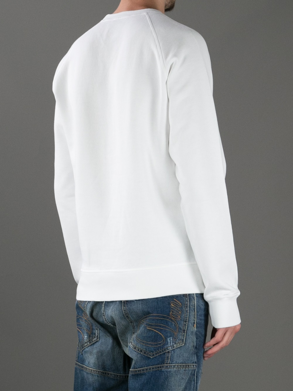 Lyst - Dsquared² Bulldog Print Sweatshirt in White for Men