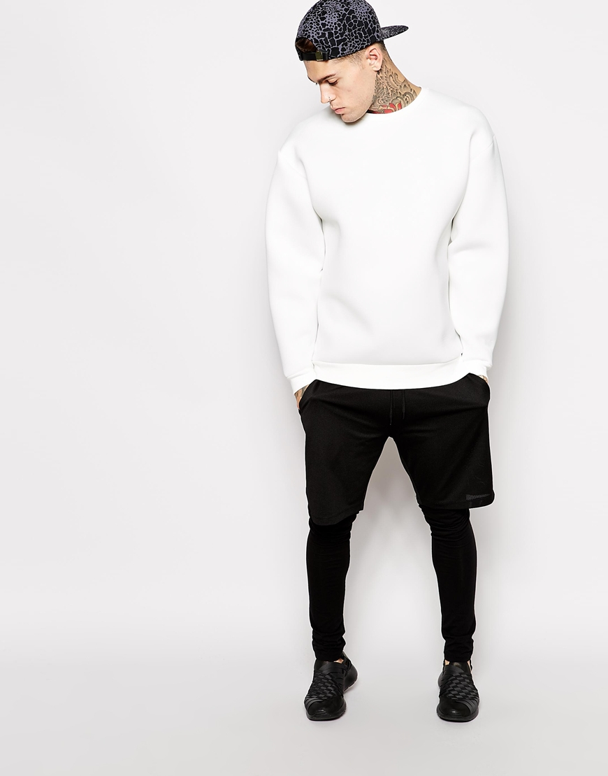 white oversized sweatshirt