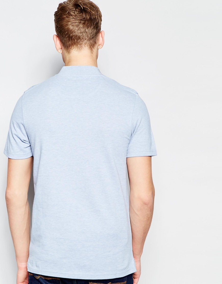 Lyle Scott Polo Shirt With Bomber Collar In Blue for Men Lyst