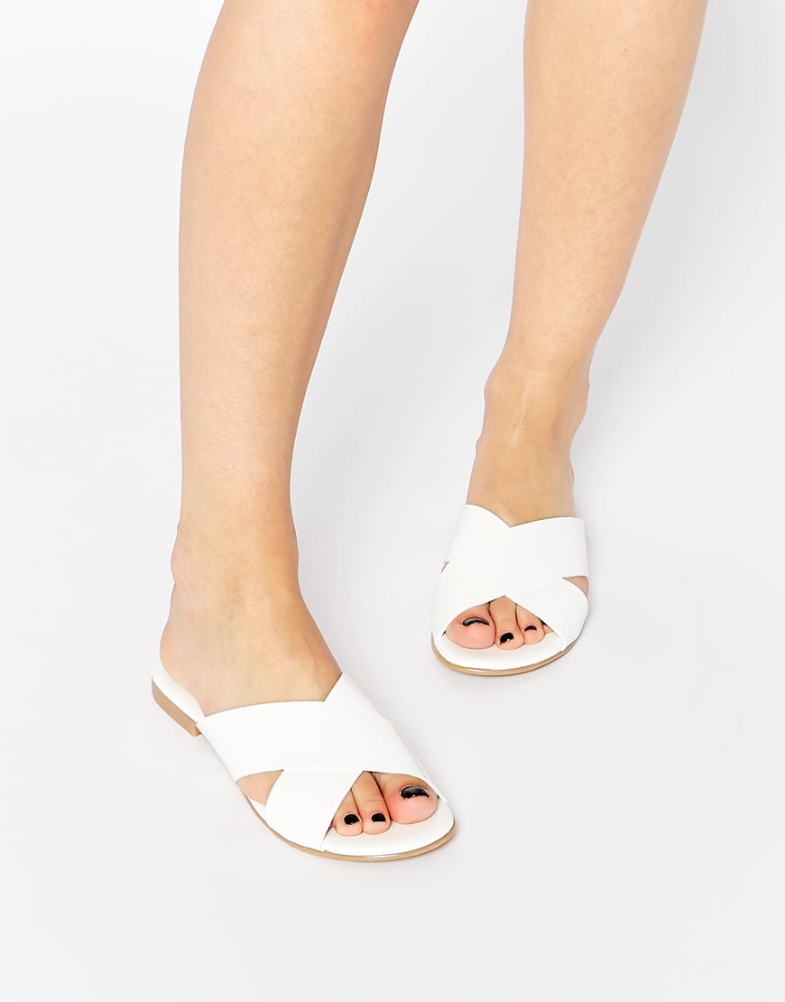 cross strap flat sandals