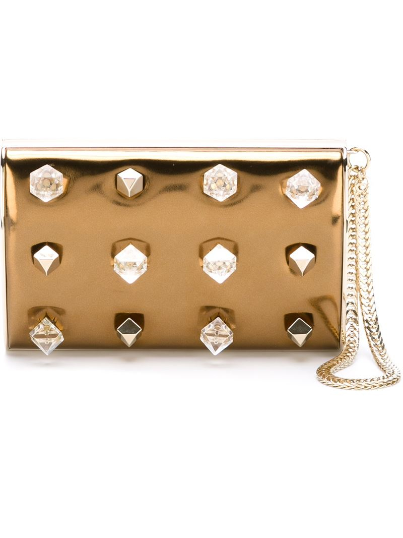 Jimmy choo 'carmen' Clutch in Gold (METALLIC) Lyst