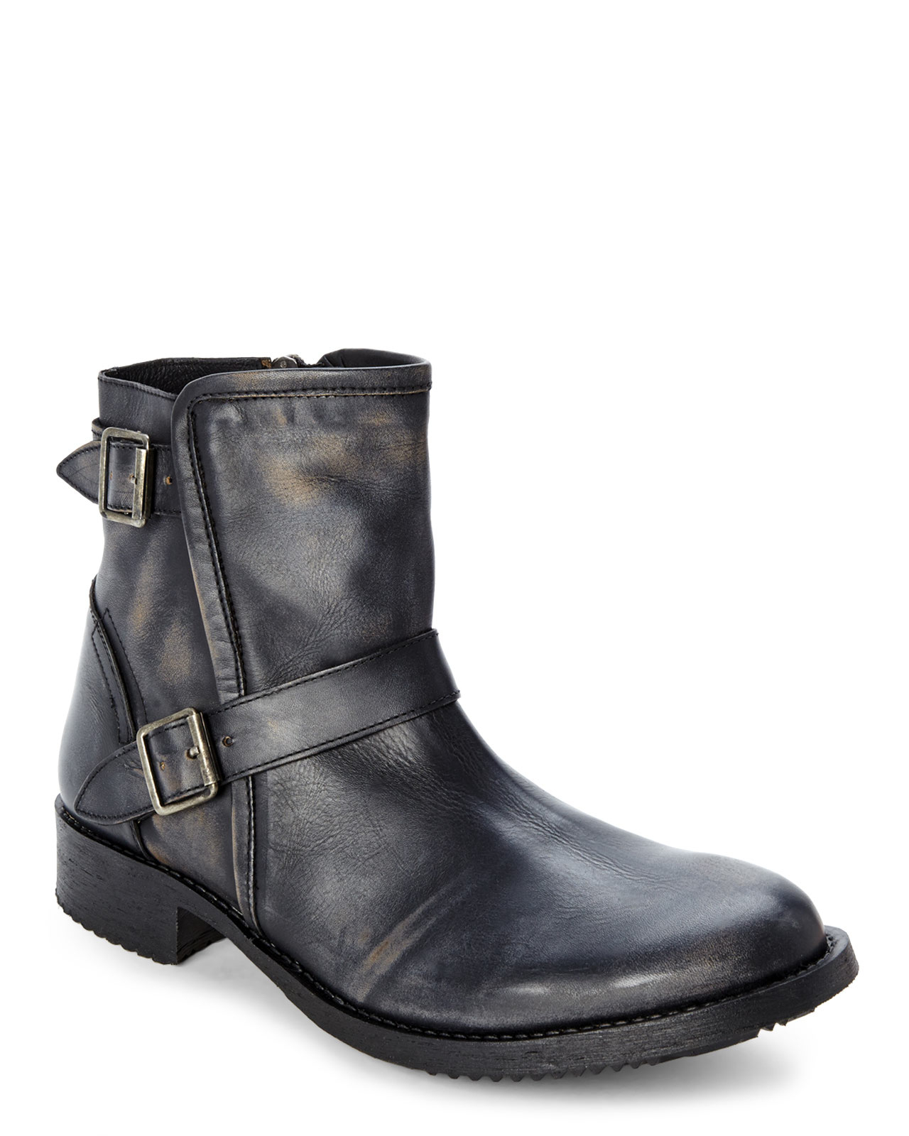steve madden black buckle boots