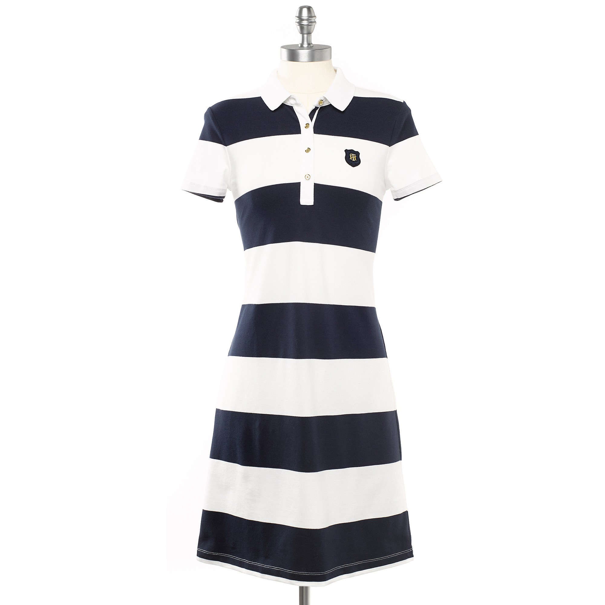 Tommy Hilfiger Rugby Stripe Polo Dress in Blue (CLASSIC WHITE/CORE NAVY