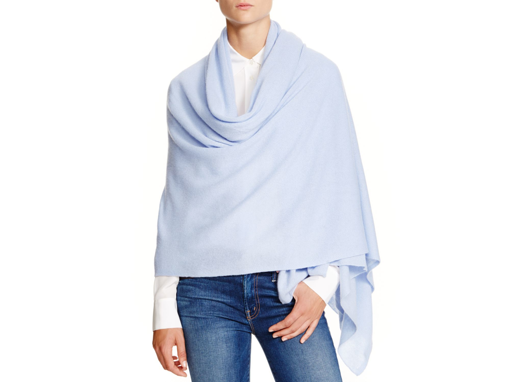 C By Bloomingdale's Cashmere Travel Wrap in Beige (Powder Blue) | Lyst