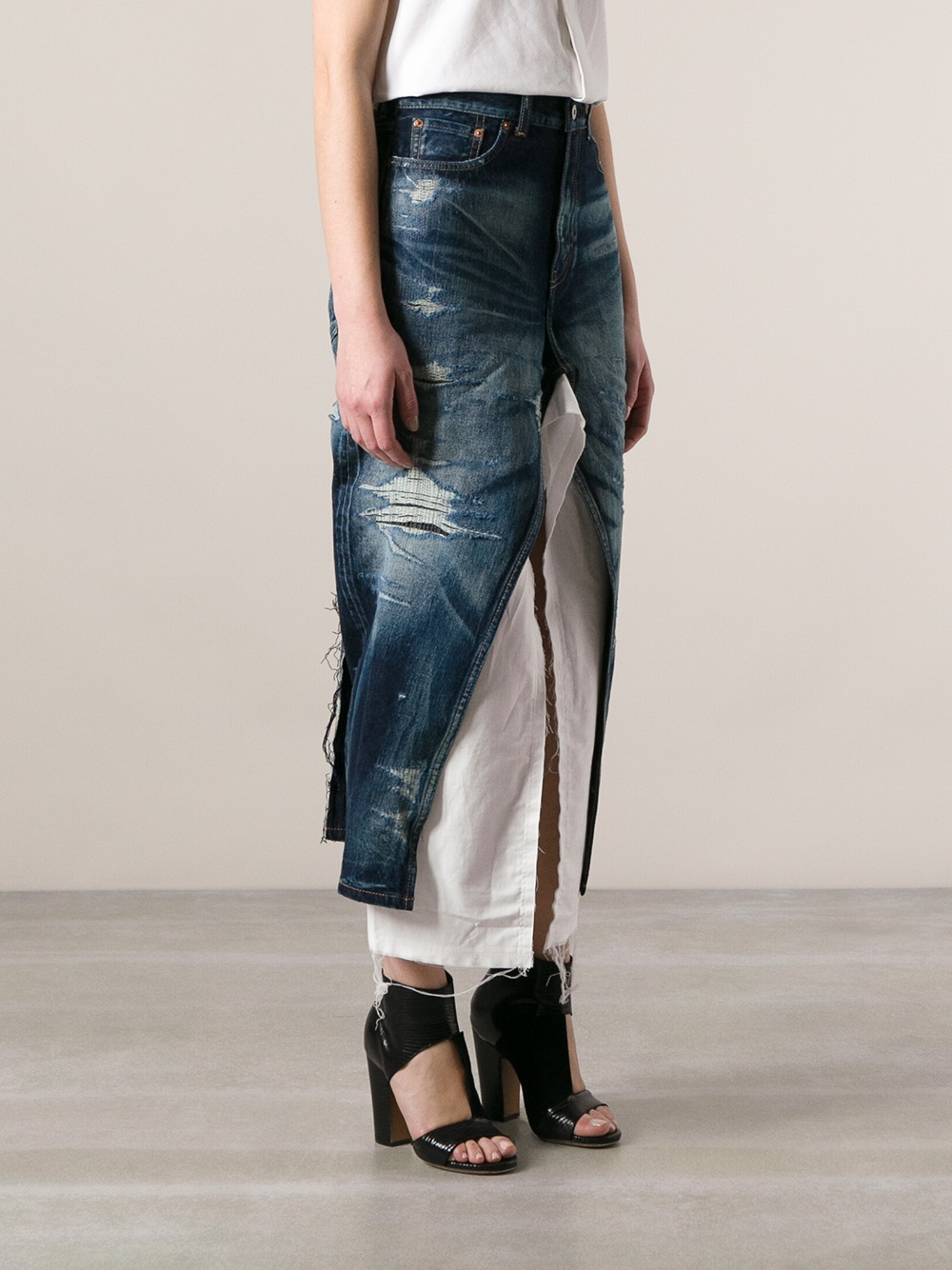 junya watanabe denim skirt