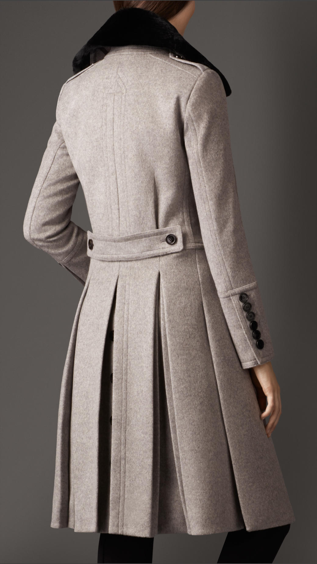 Burberry Wool Cashmere Military Coat in Pale Grey Melange (Gray) - Lyst