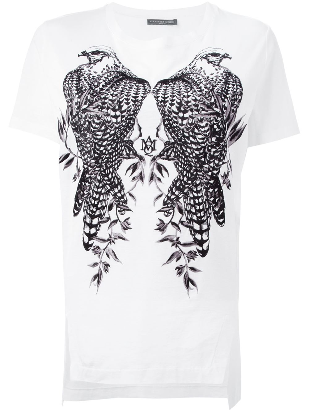 Alexander McQueen Eagle Print T-shirt in White (Black) | Lyst
