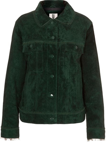 Topshop Green Suede Jacket By Unique in Green | Lyst