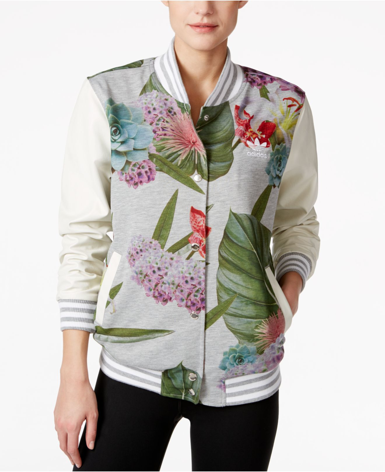 adidas floral print jacket