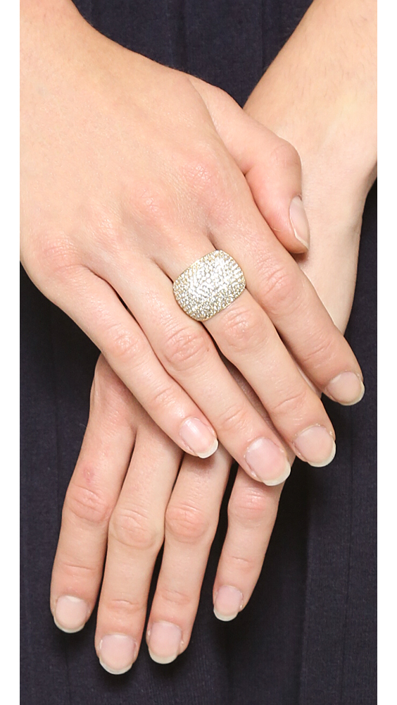 Michael Kors Pave Dome Ring - Gold/Clear in Metallic | Lyst