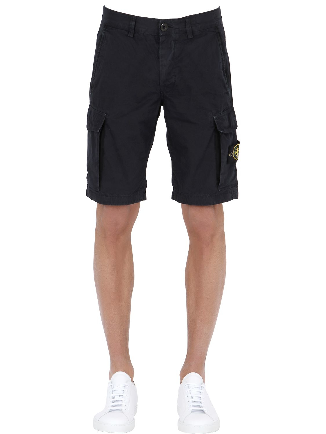 stone island navy cargo shorts