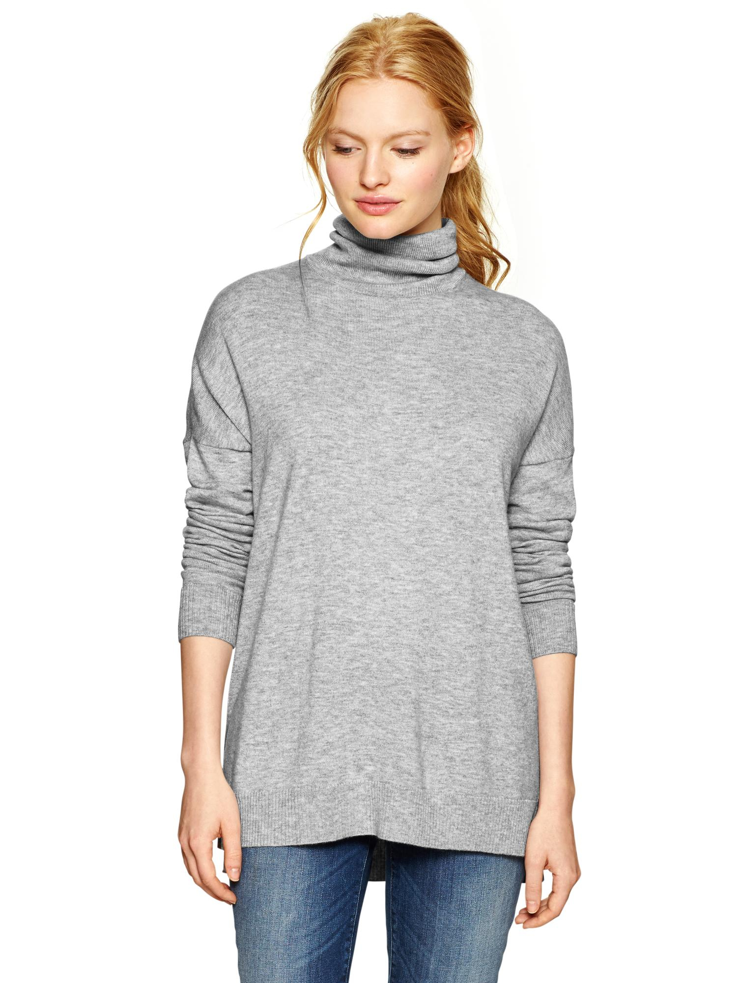 Gap Eversoft Turtleneck Sweater in Gray (heather gray) | Lyst