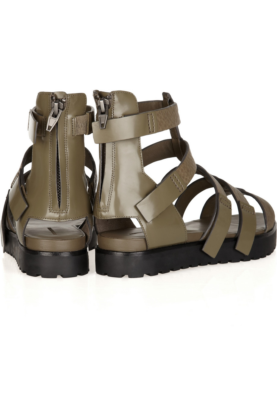 Alexander Wang Saskia Leather Gladiator Sandals in Green - Lyst