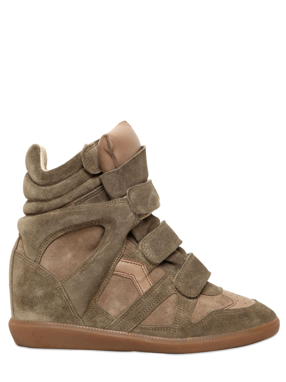 Étoile isabel marant Bekett Suede High-Top Wedge Sneakers in Natural | Lyst