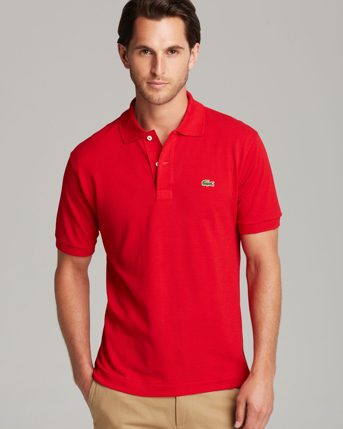 Lacoste Short Sleeve Piqué Polo Shirt - Classic Fit in Red for Men - Lyst