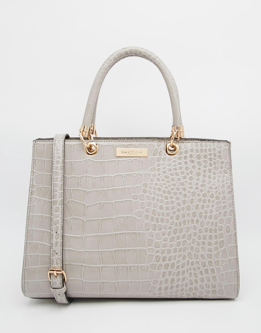 grey croc bag