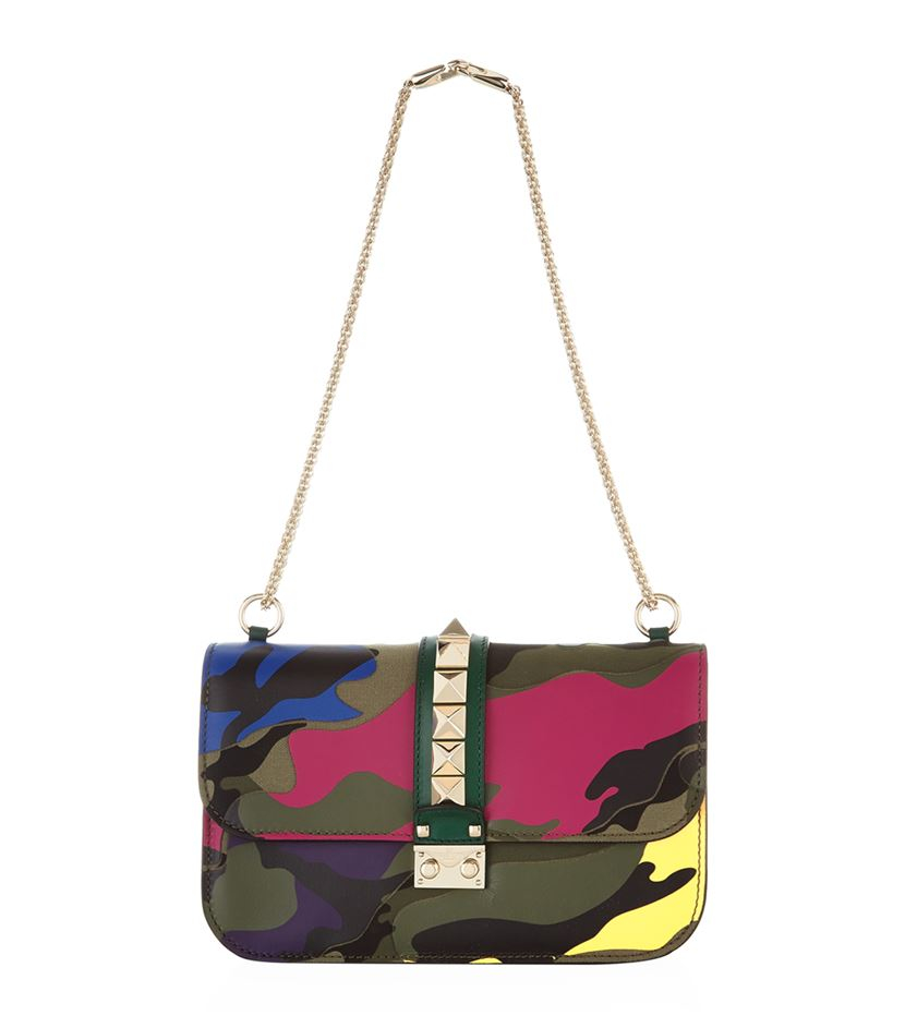 Valentino Camouflage Rockstud Shoulder Bag in Multicolor | Lyst