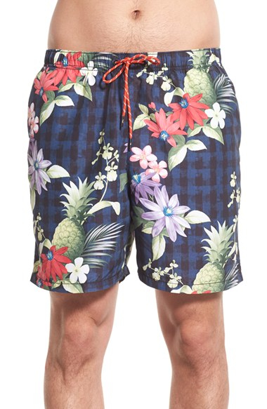 Lyst - Tommy Bahama 'naples Poipu Pineapple' Print Swim Trunks in Black ...