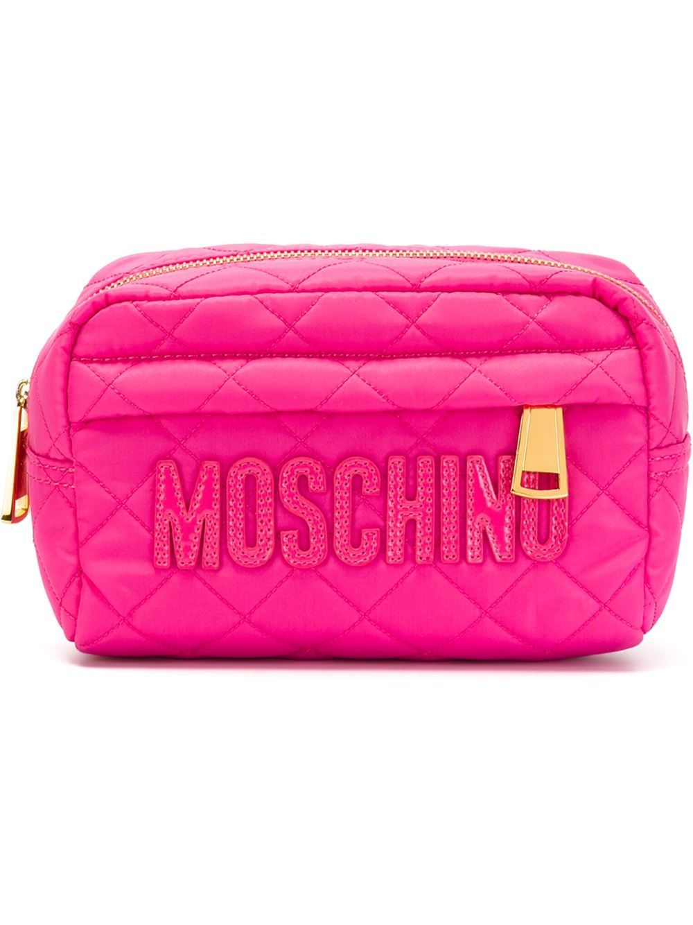 Moschino Quilted Makeup Bag in Pink 
