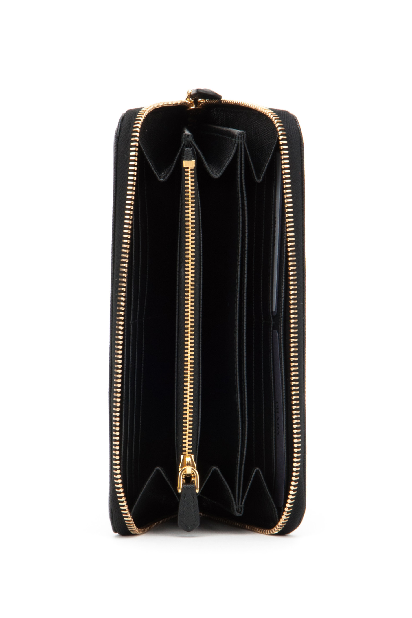 Prada Portafoglio Saffiano Metal Oro in Black (NERO) | Lyst  
