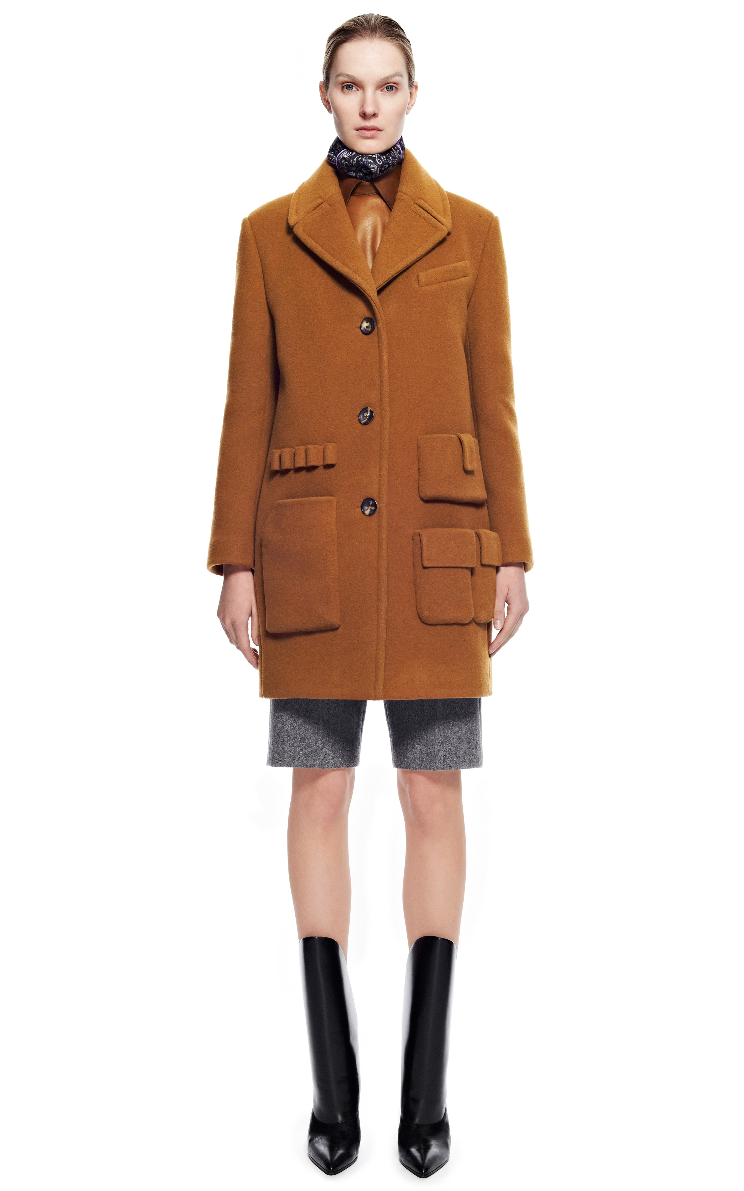 Lyst Alexander Wang Single Breasted Pea Coat with Cargo Pockets in Brown