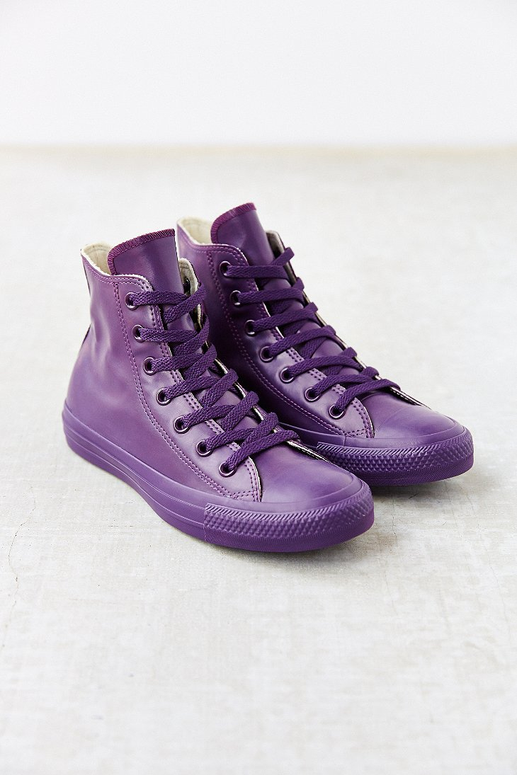 purple leather converse high tops 