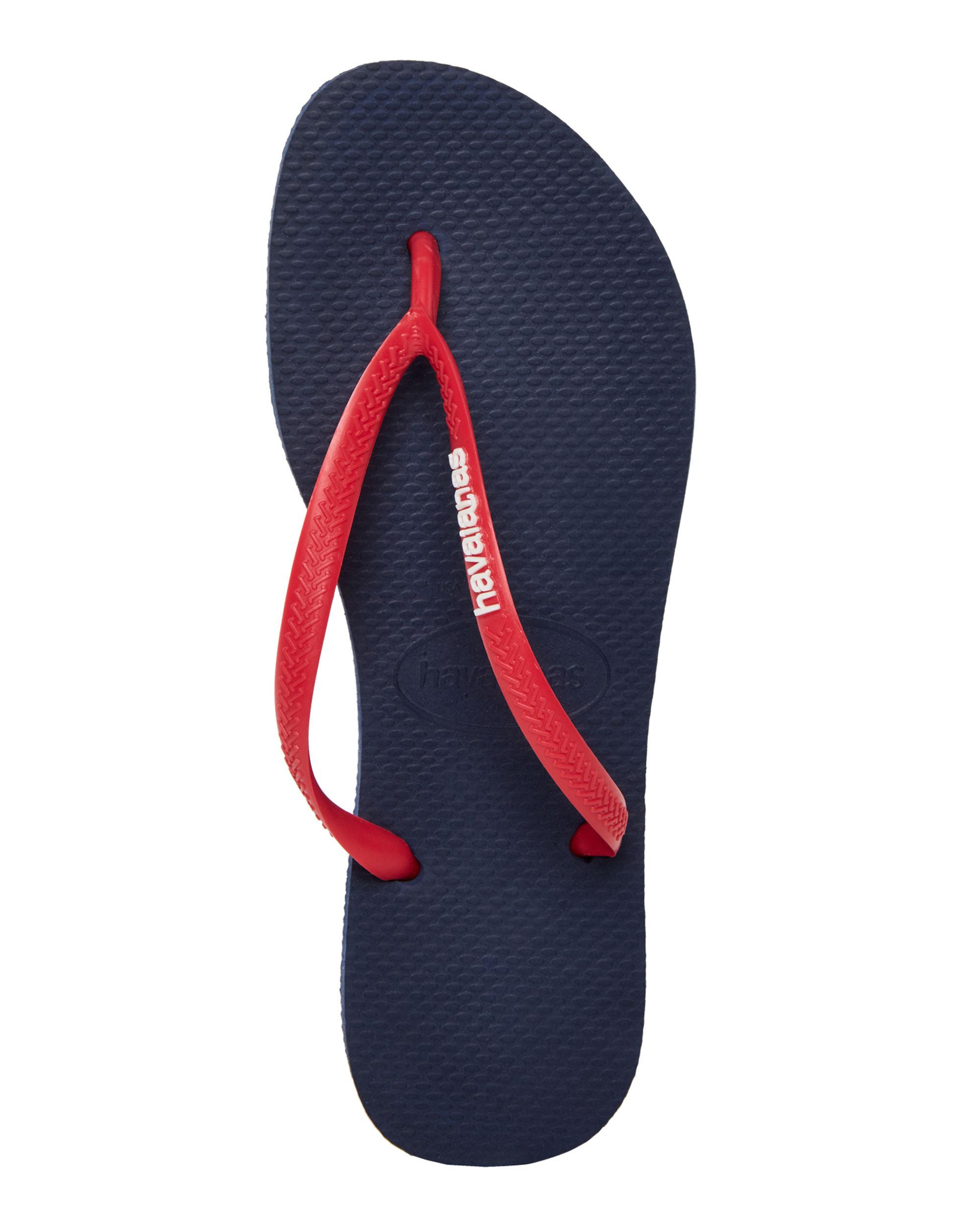 red and blue havaianas