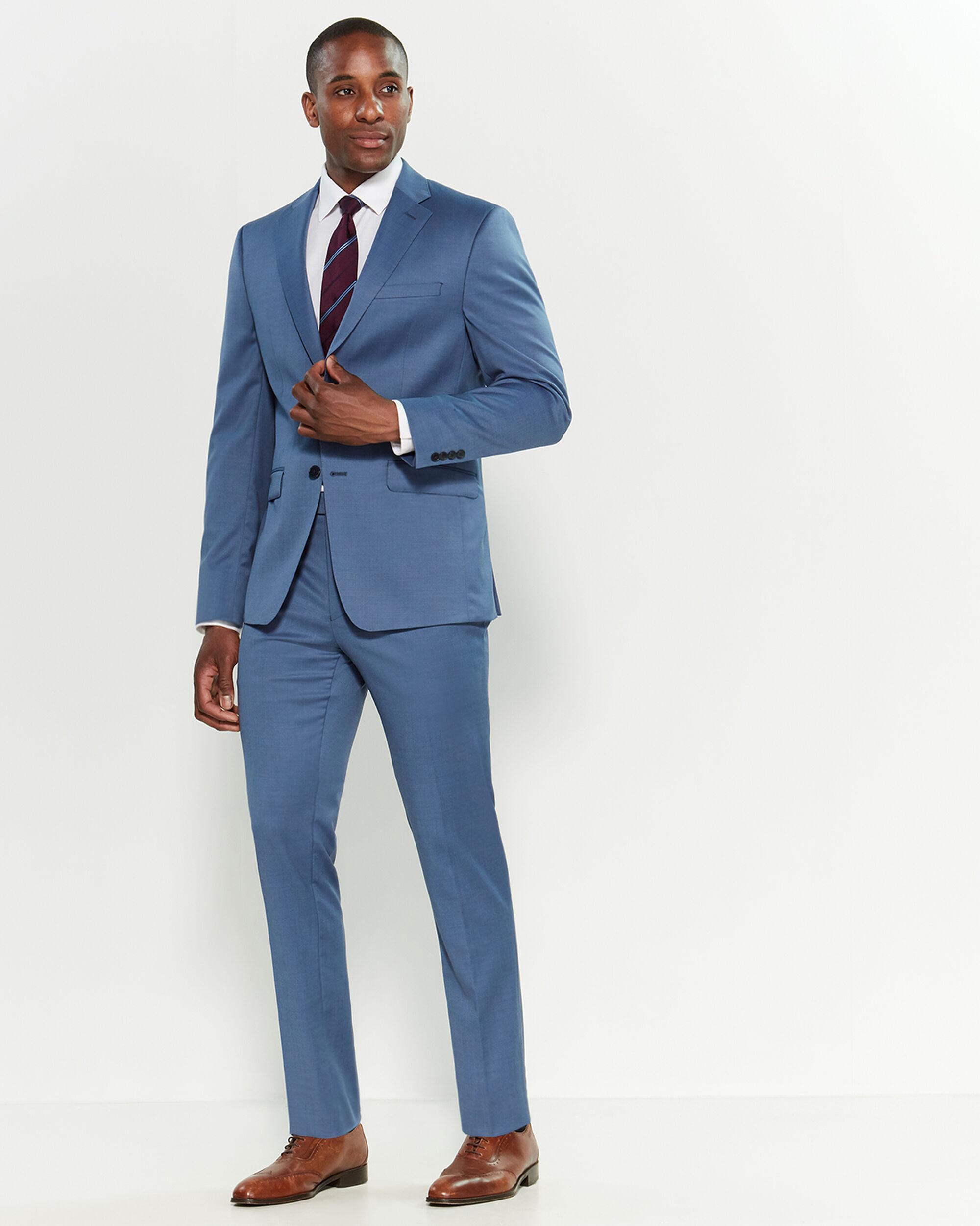 Calvin Klein Wool Two-piece Light Blue Pindot Stretch Slim Fit Suit for ...