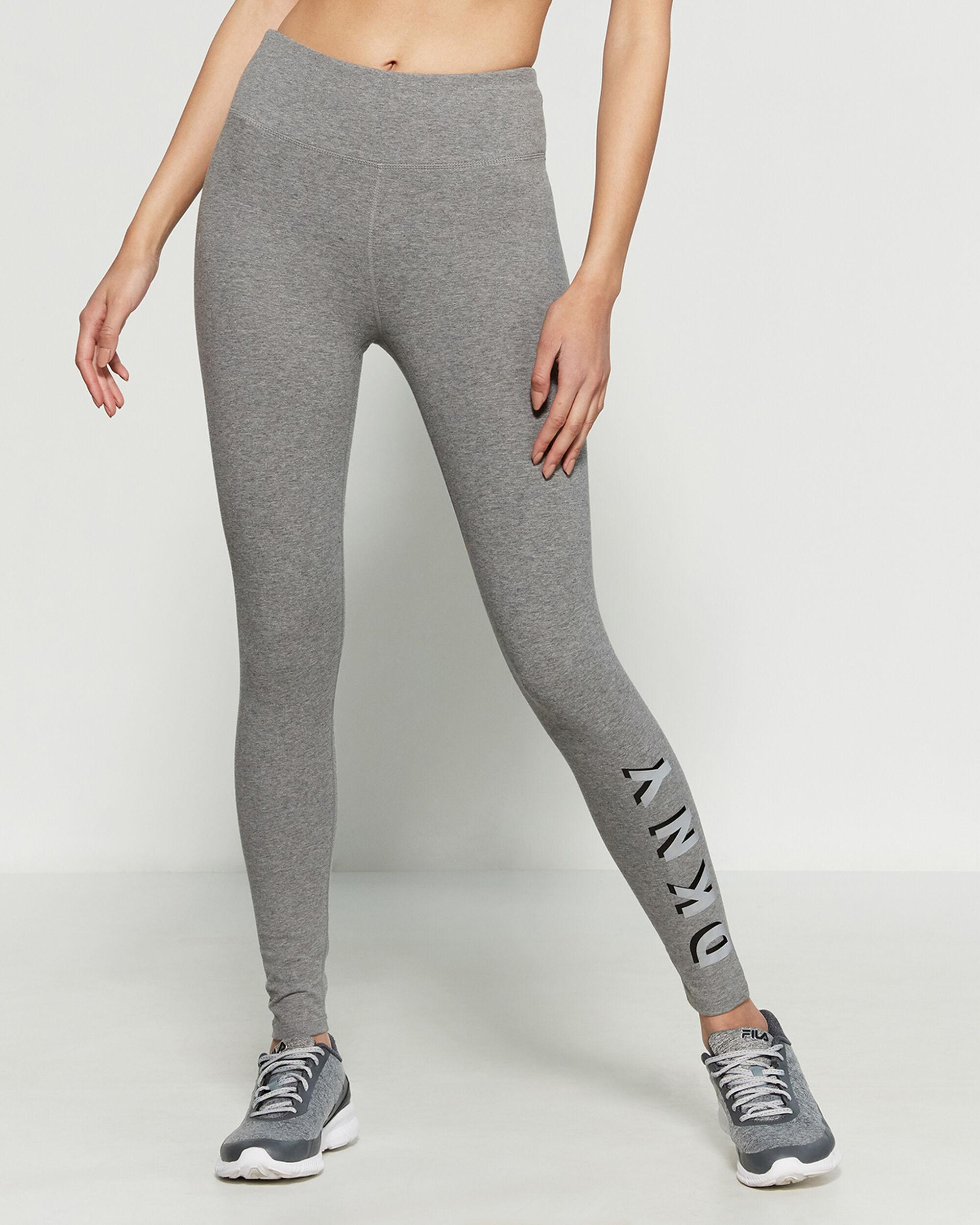 DKNY Cotton Shadow Logo Athletic Leggings in Heather Grey (Gray) Lyst