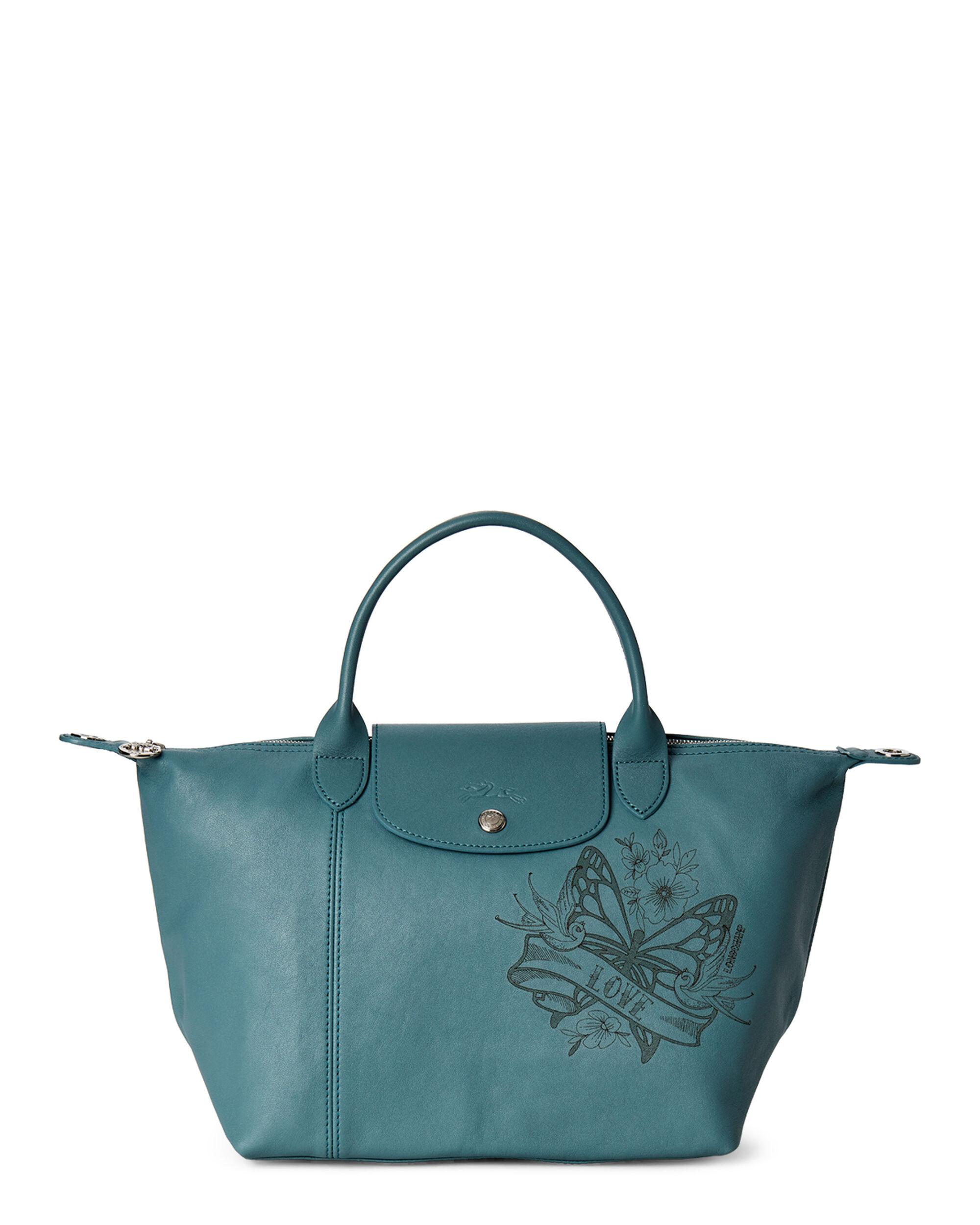 Longchamp Light Blue Le Pliage Leather Shoulder Bag Lyst