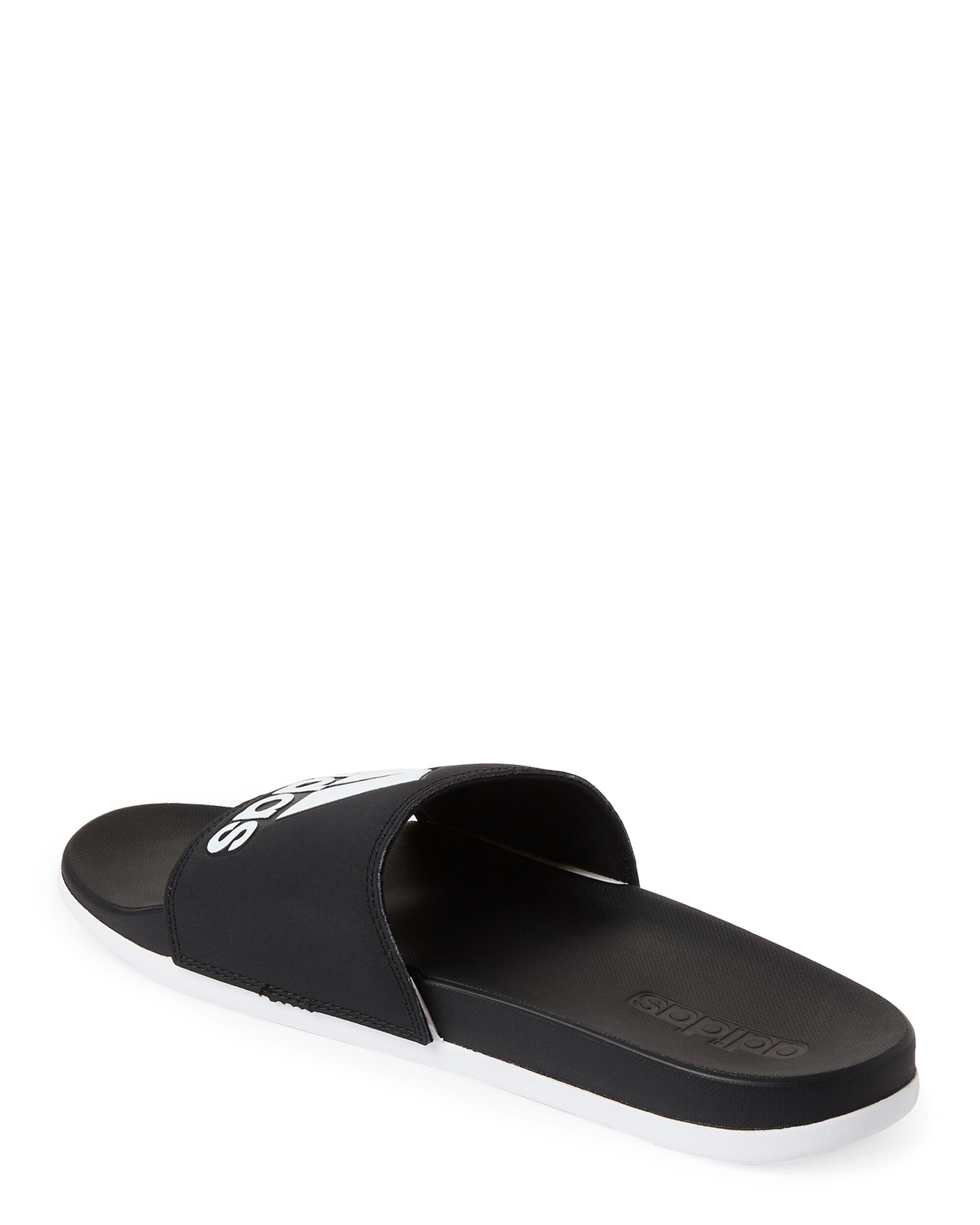 adidas Black & White Adilette Comfort Slide Sandals for Men - Lyst