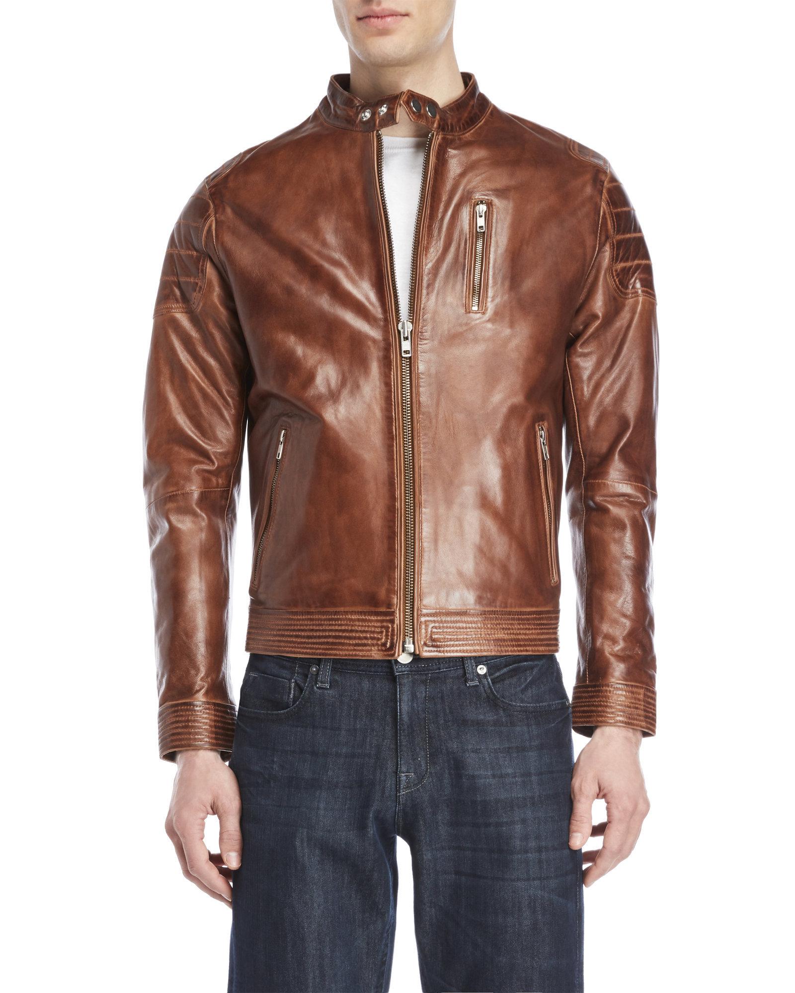Lyst Lamarque Luggage Brown Leather Jacket In For Men Gallery