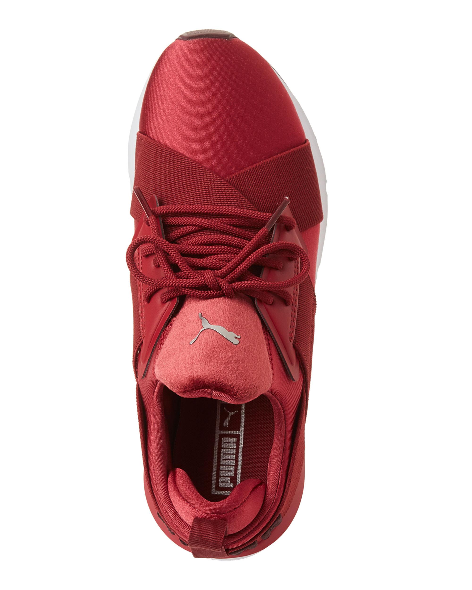 PUMA Pomegranate Muse Satin Sneakers in 