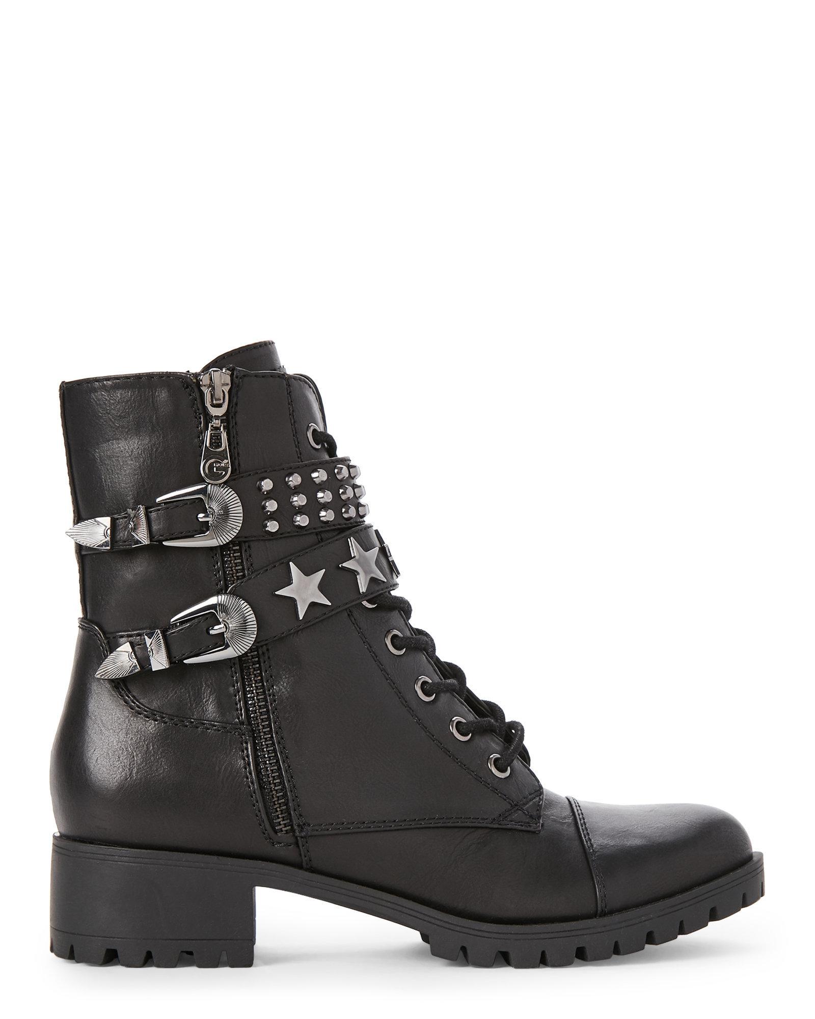 g by guess black combat boots