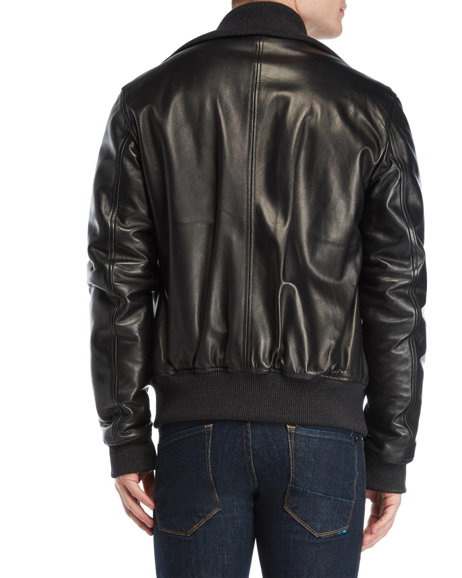 Dolce & Gabbana Fleece-lined Leather Flight Jacket in Black for Men - Lyst